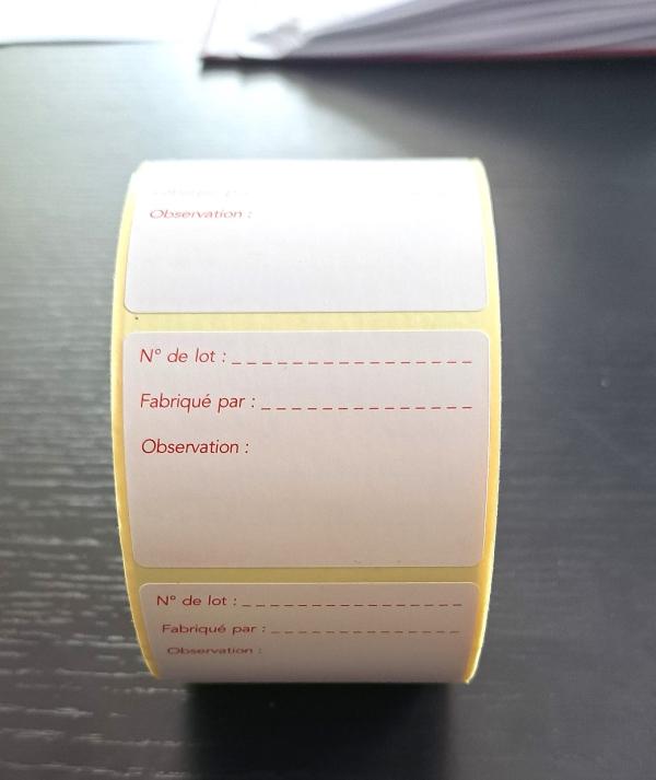 1000 étiquettes N° de LOT  